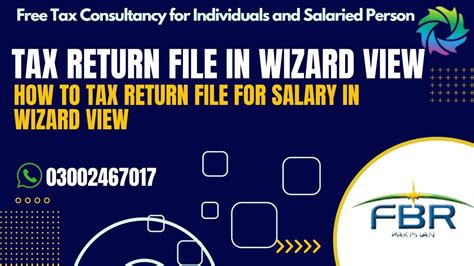 Income Tax In Wizard View Fbr Iris Graphical View Tax Return For