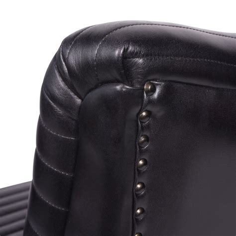 Luxury Black Leather Armchair Natural Leather Occasional Chair