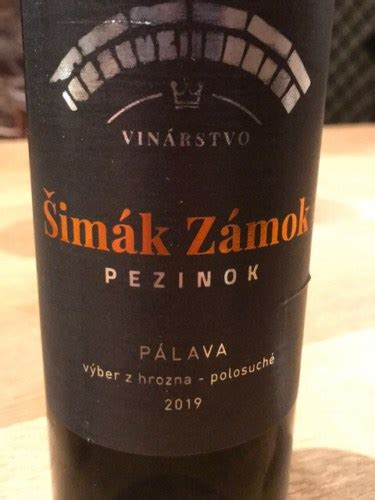 Šimák Zámok Pezinok Pálava Výber Z Hrozna Polosuché Vivino US