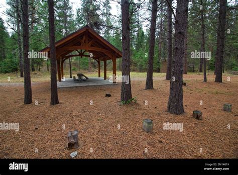 Campground at Thompson Falls State Park Stock Photo - Alamy