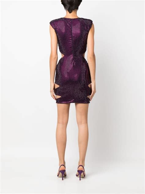 Philipp Plein Crystal Embellished Minidress Purple FARFETCH