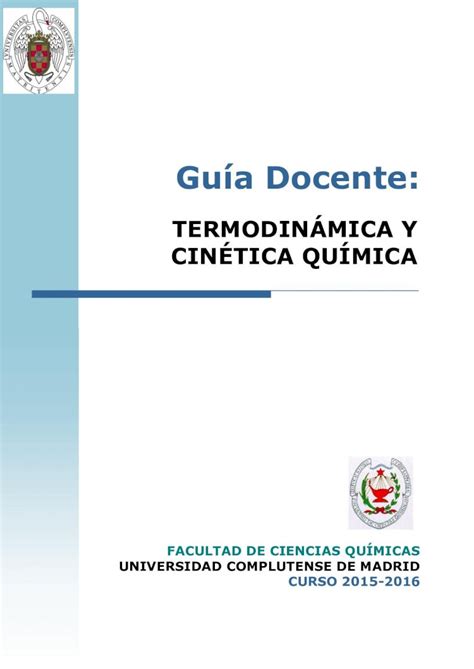 Pdf Termodin Mica Y Cin Tica Qu Mica Pdf File Gu A Docente