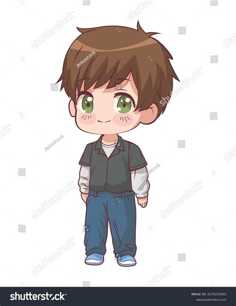 Anime Chibi Boy Standing Character Stock Vector (Royalty Free) 2279253901 | Shutterstock