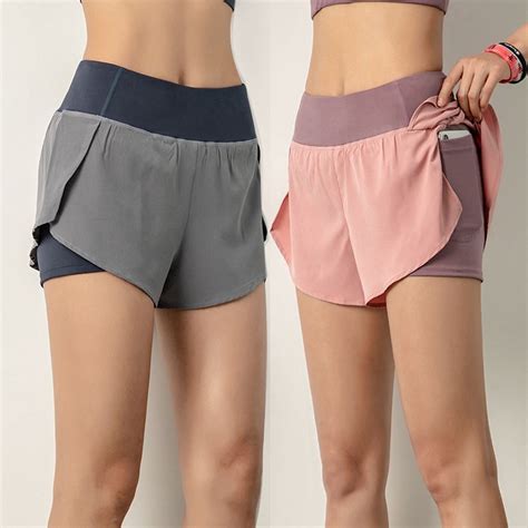 ⚡️🇸🇬 Sg Seller Women Yoga Sports Shorts High Waist Bottom With Inner Tights Gym Fitness Ladies