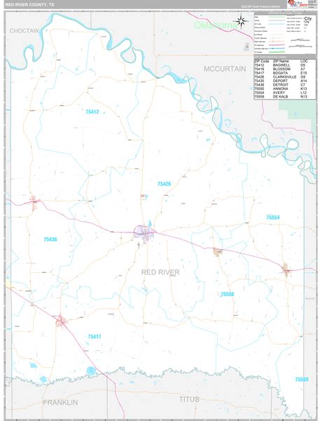 Red River County Wall Map - Premium - MarketMAPS