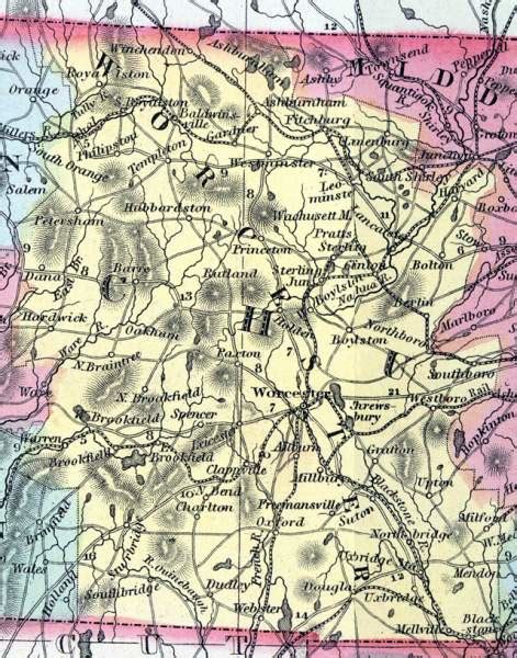 Worcester County Massachusetts 1857 House Divided