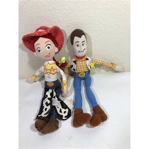 Disney Store Pixar Toy Story Jessie & Woody Cowboy- Girl Plush Toy Doll 17"