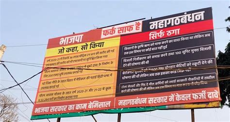 Free Photo Bihar Bjp Put Up Posters In Patna Comparing The Work