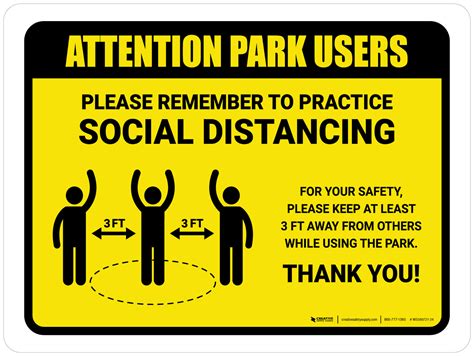 Attention Park Users Remember Social Distancing With 3ft Icon