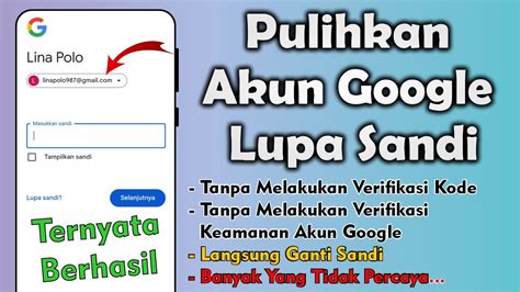 Cara Mengembalikan Akun Google Yang Lupa Kata Sandi Youtube