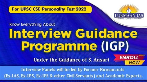 Interview Guidance Programme Igp Upsc Cse Personality Test