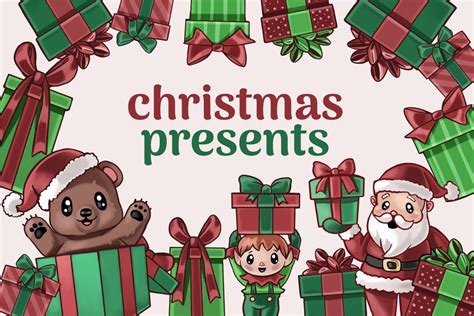 Cute Christmas Presents Clipart Graphic By Theclipatelier · Creative