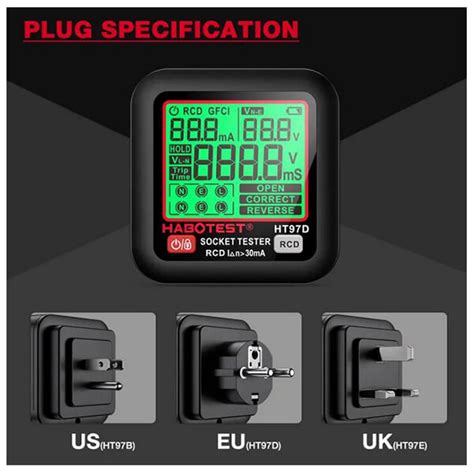 Ελεγκτης Πριζων Σουκο Habotest Ht97d Socket Tester With Digital Display