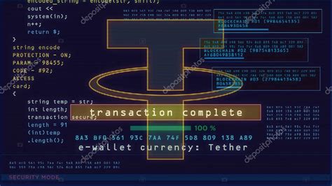 S Mbolo De Transacci N Tether En La Pantalla Del Ordenador Stablecoin