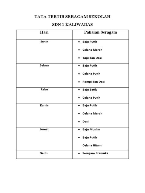 Tata Tertib Seragam Sekolah Pdf