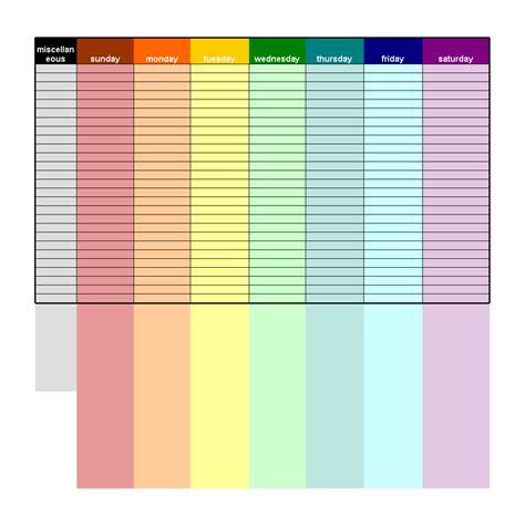 Colorful Weekly Checklist Template