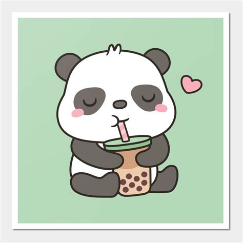 A Panda Bear With A Drink In Its Hand