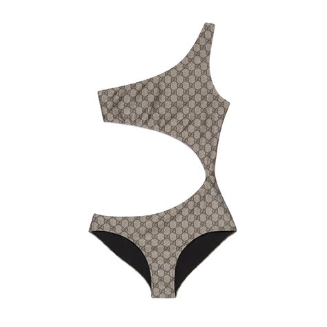 Gucci Sparkling Jersey One Piece Swimsuit In Beige | ModeSens