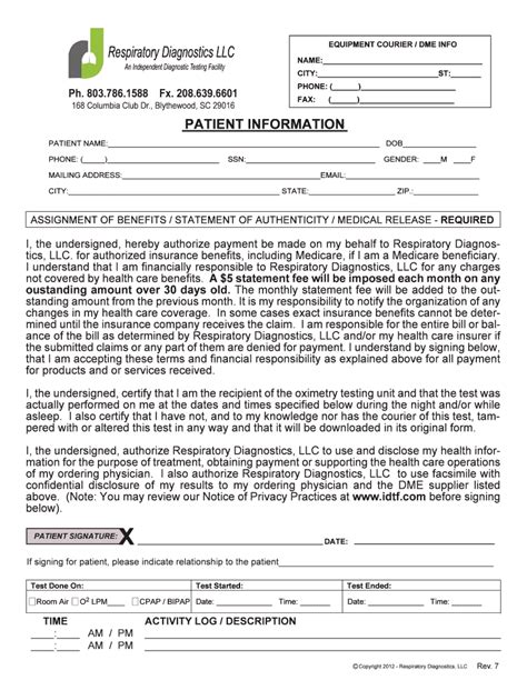 Fillable Online PPS Oximetry AOB Respiratory Diagnostics LLC Fax