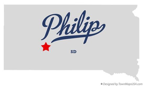 Map of Philip, SD, South Dakota