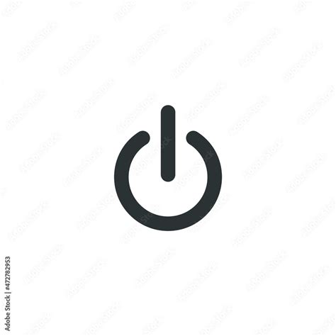 Vector sign of the power button symbol is isolated on a white ...