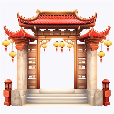 Premium AI Image | Chinese gate building or paifang building ...