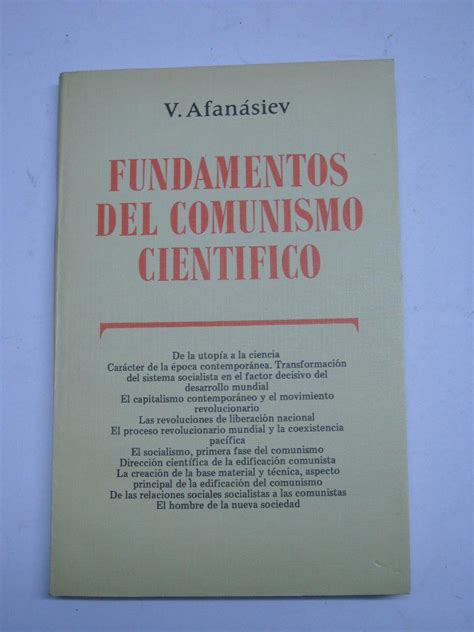 Fundamentos Del Comunismo Cientifico De Afanasiev V Librería J Cintas