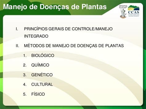 Manejo Integrado De Doenças De Plantas