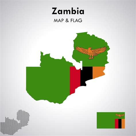 Zambia Bandera Y Mapa Diseño Mapa Bandera Vector Archivo Vector Premium