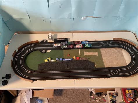 A Piston Cup track I made from an old slot car track : r/CarsDiecasts