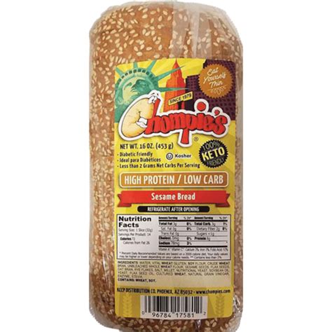 Chompies Low Carb Sesame Seed Bread 16 Oz Instacart