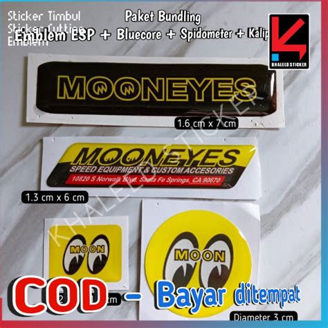 Jual PAKET HEMAT STICKER EMBLEM MOONEYES STIKER MOTOR TIMBUL EMBLEM 3D