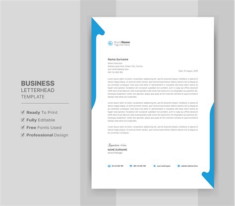 letterhead format template business style letterhead design template