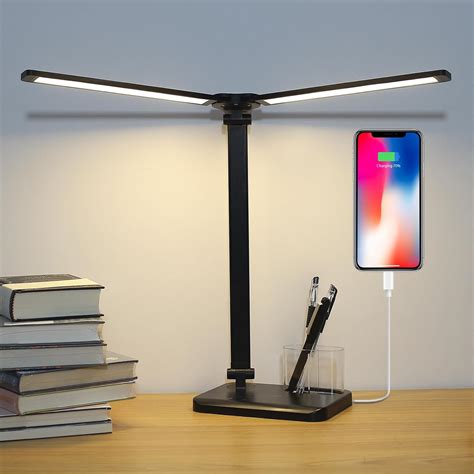 Amazon.com: Qooltek LED Desk Lamp with Adjustable Dual Head and USB