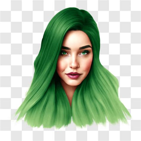 Download Vibrant Portrait Of A Woman With Green Hair Png Online