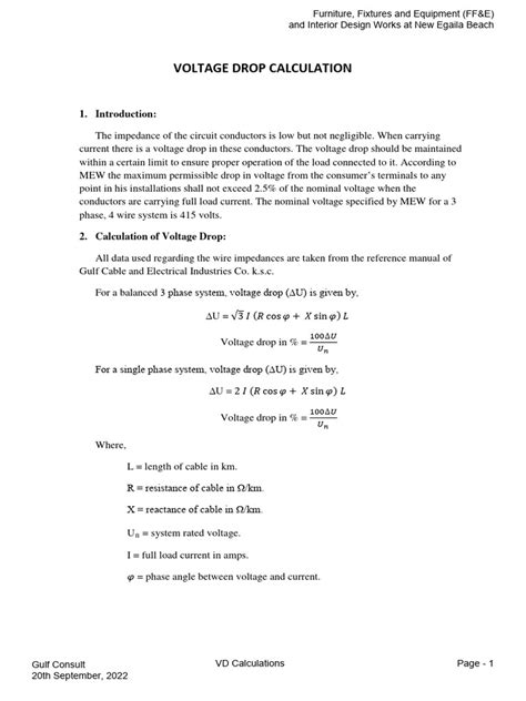 Voltage Drop Calculations Pdf Electrical Impedance Transformer