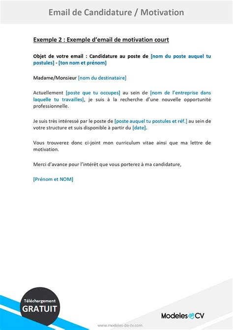 3 Exemples De Mail De Motivation Pour Candidature 2025