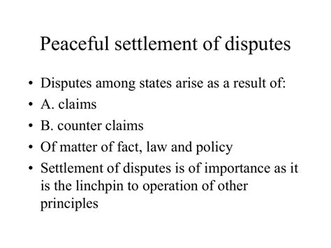 20 Peaceful Settlement Of Disputes