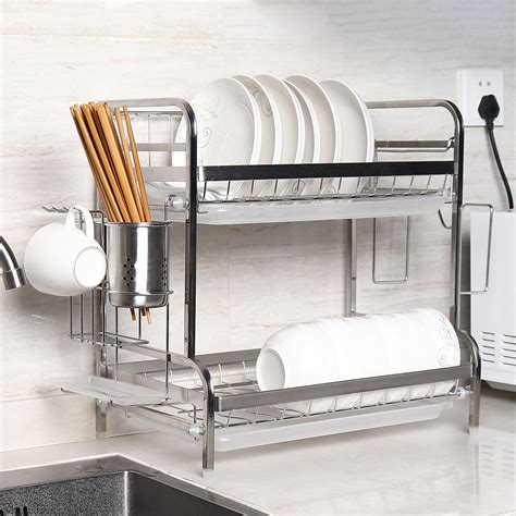 Tier Dish Drying Rack Stainless Steel Dish Rack Holder Drainer