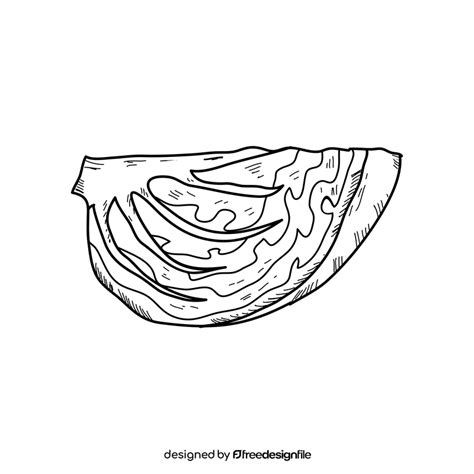 Cabbage cut black and white clipart free download