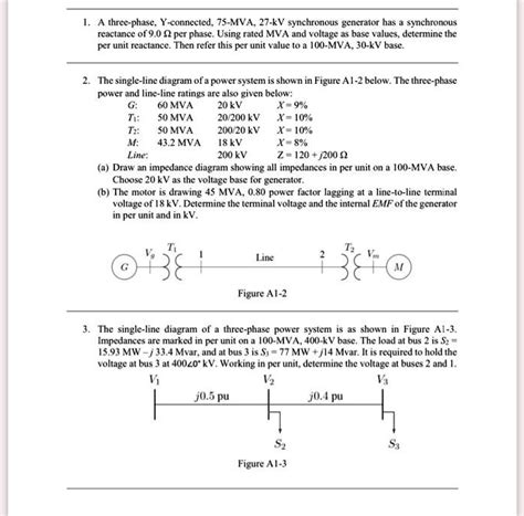 Solved A Three Phase Y Connected Mva Kv Synchronous Generator