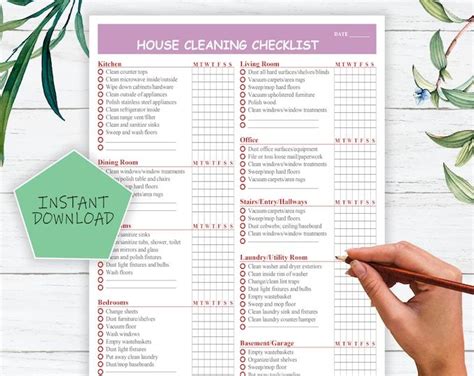 Cleaning Business Form Move Inout Checklist Etsy House Cleaning