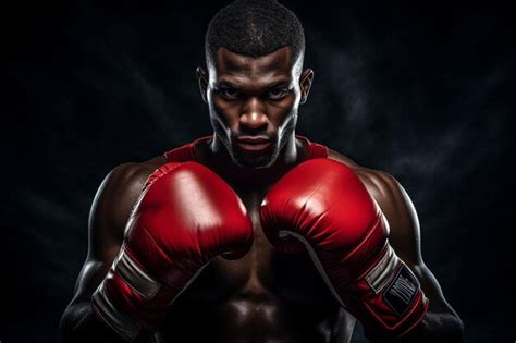 Premium AI Image | Portrait of a Determined Black Boxer