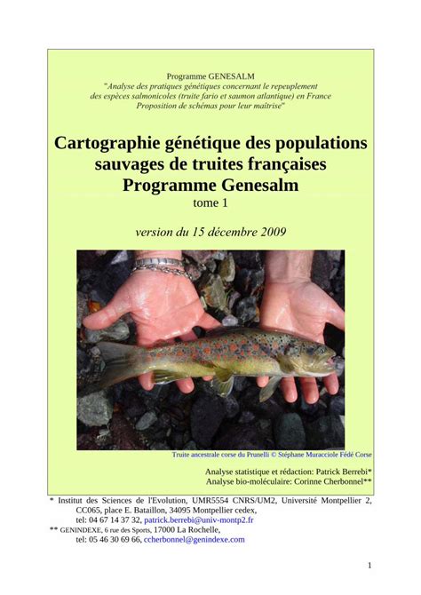 PDF Cartographie génétique des populations sauvages de 2 Résumé