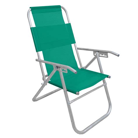 Reposera Plegable De Playa Aluminio Posiciones Verde Hogaris