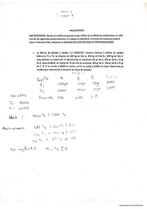 Problemario IO Ejercicios del 1 al 10 Mariel Juárez Ortuño