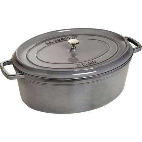 Staub Oval Gjutjärnsgryta 37 cm 8L Grå