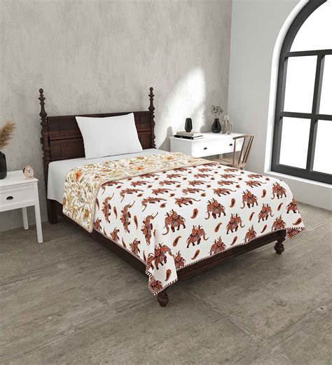 Buy Brown Cotton Traditional Gsm Double Bed Dohar By Jaipur Fabric