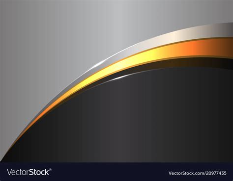 Abstract gold line curve on black gray design Vector Image