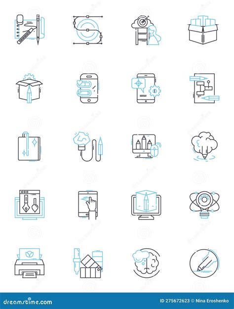 Systematic Analysis Linear Icons Set. Methodical, Rigorous, Comprehensive, Thorough, Consistent ...